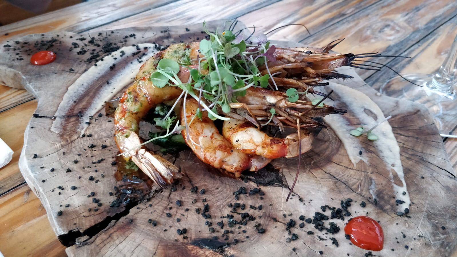 Garlic Gambas with Charc Salt Garlic Gambas with Charc Salt