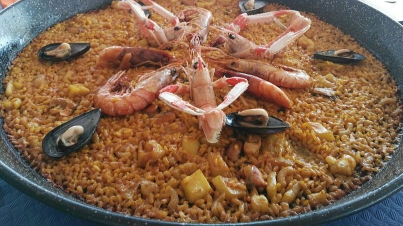 Spanish Seafood paella party