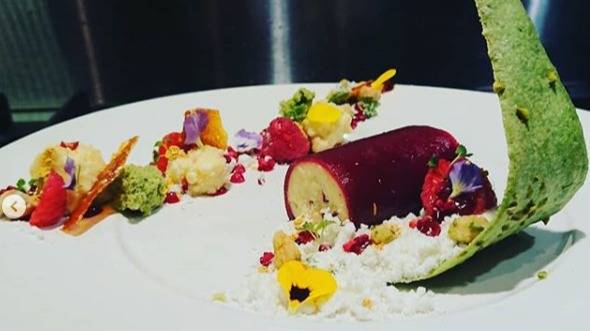 white choclate parfait, raspberry leather, pistachio tuile.PNG