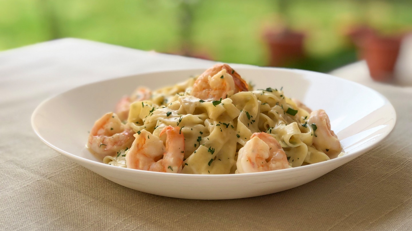 Pasta y Camarones