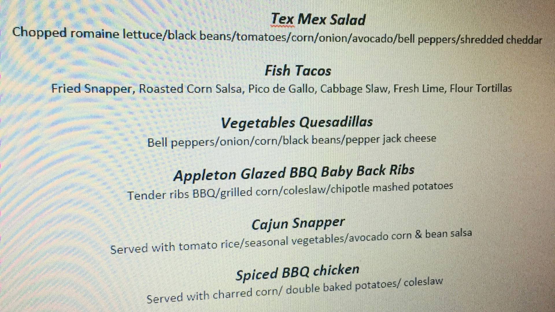 mexican menu