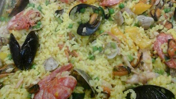 Paella pesce e verdura