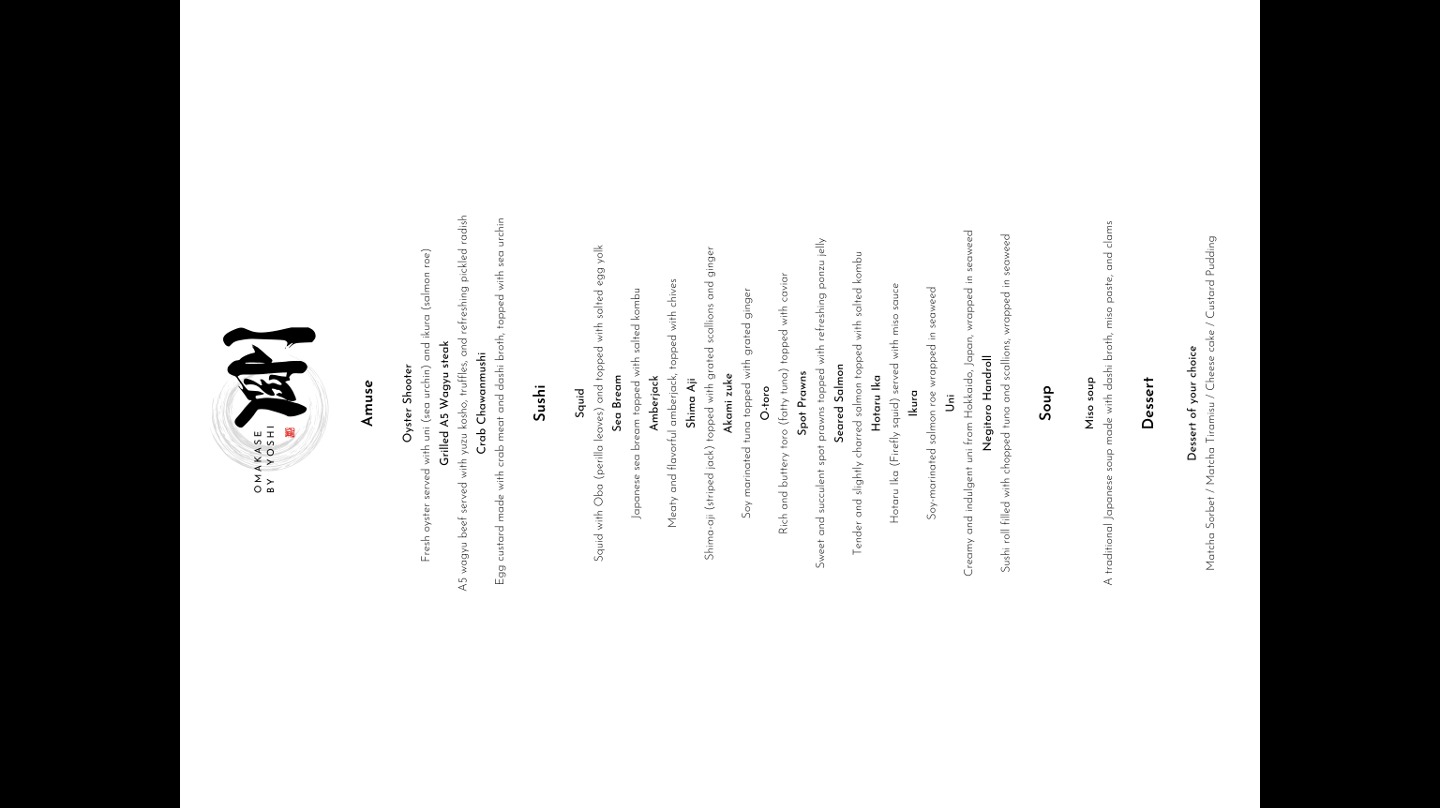 Omakase by Yoshi (18 courses)