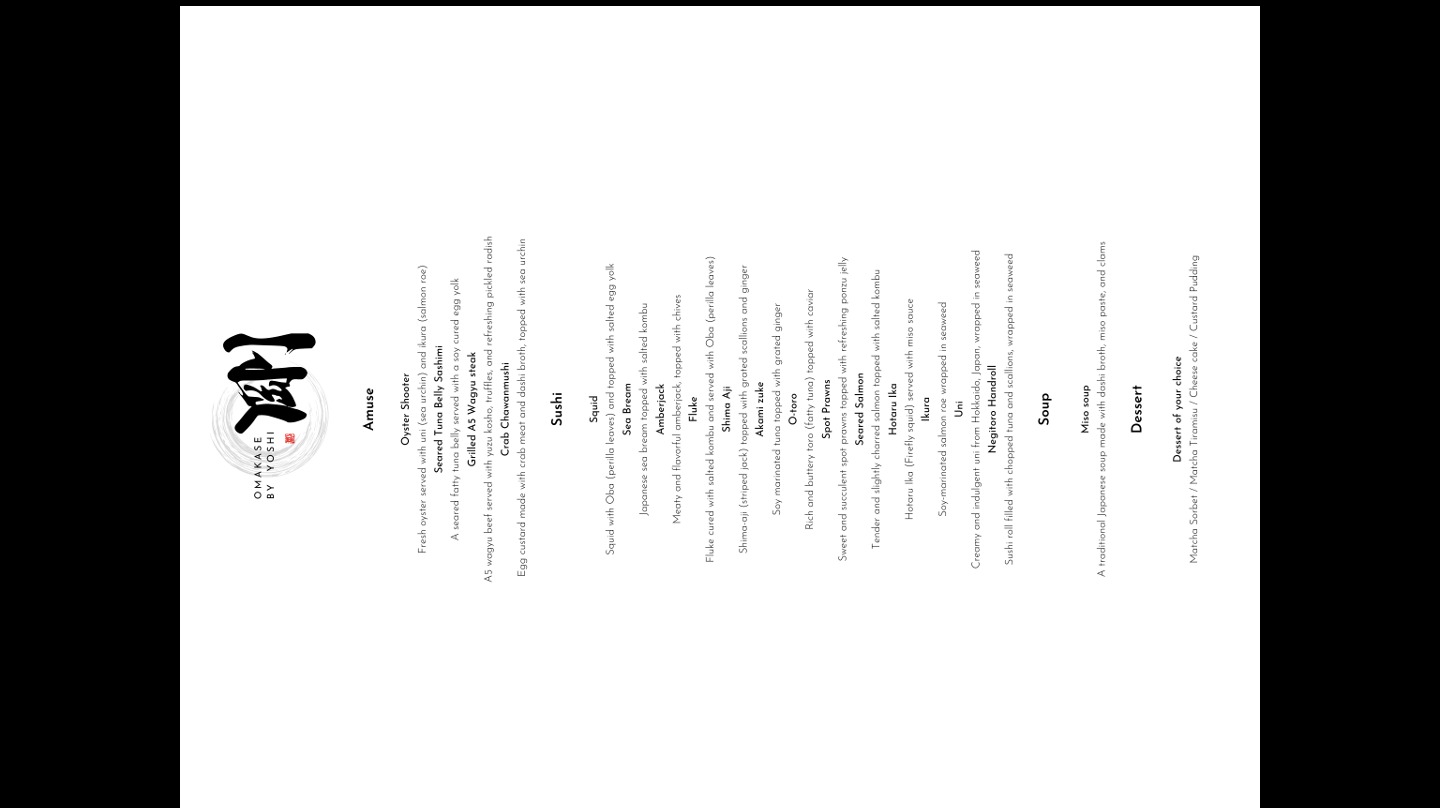 Omakase by Yoshi (20 courses)