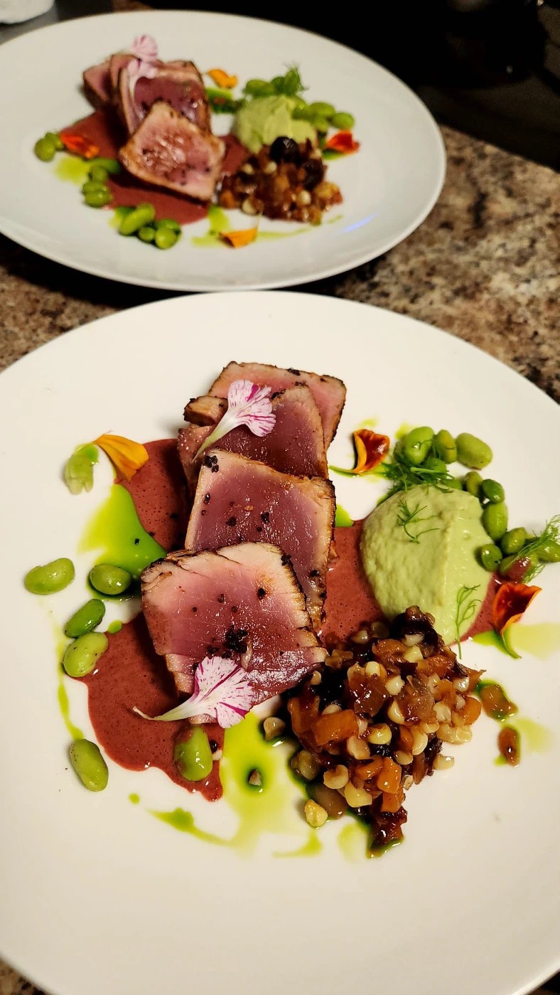 seared tuna and wasabi pea.JPG seared tuna and wasabi pea.JPG