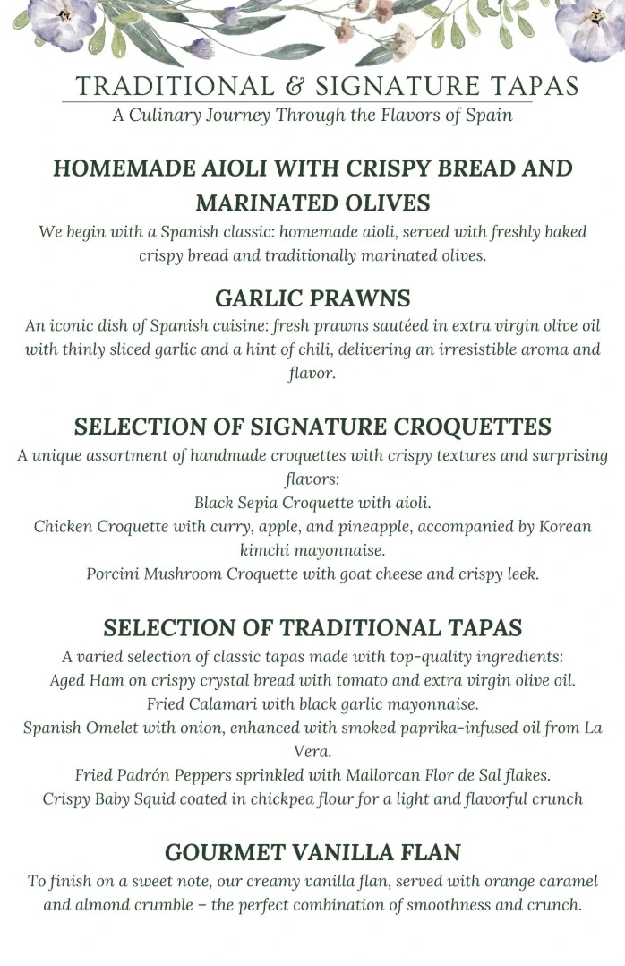 ENGLISH "TRADITIONAL & SIGNATURE TAPAS"