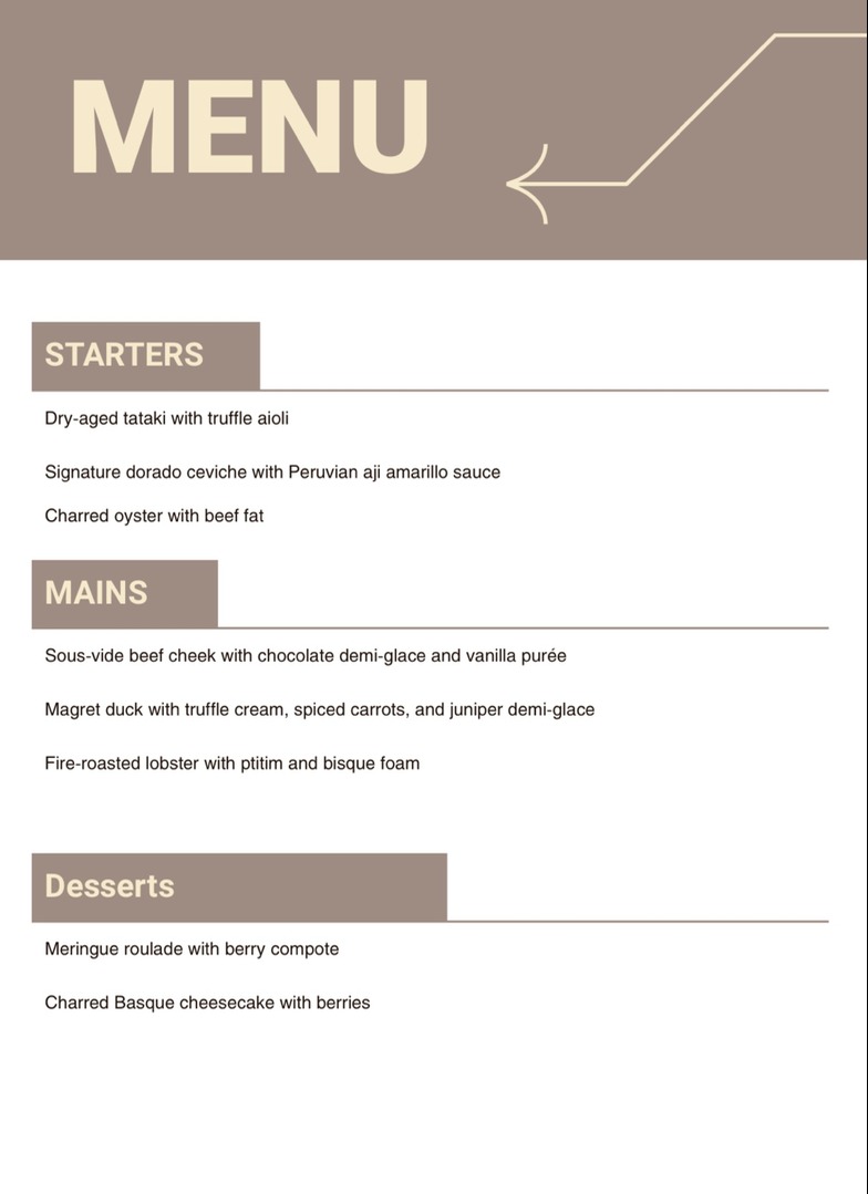 Gastro dinner performance