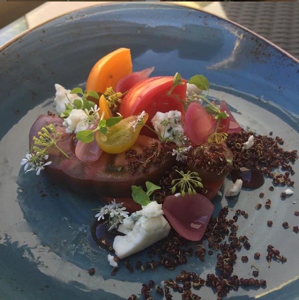 Food_Tomato and Quinoa Salad with Pickled Onions, Sherry Gel, and Spainsh Blue Cheese.PNG