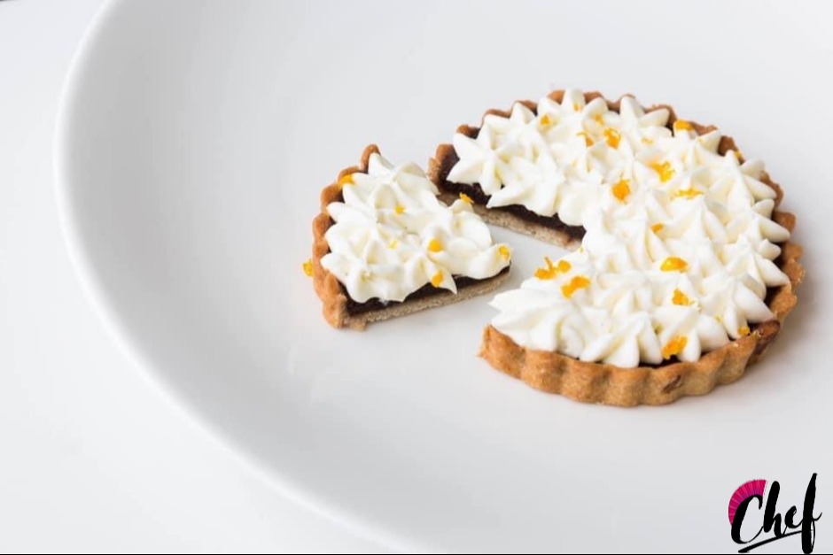 Dutch chocolate tartlet 80% Dutch dark chocolate, orange zest, orange liqour, brown butter pastry crust, whipped orange mascarpone chantilly.PNG