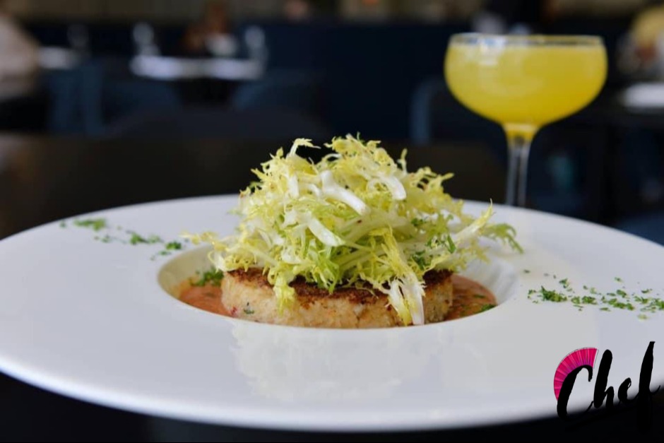 Lump Blue Crabcake
Gulf coast blue crab, roasted garlic and peppers, Greek yogurt tzatziki, dressed baby frisée.PNG