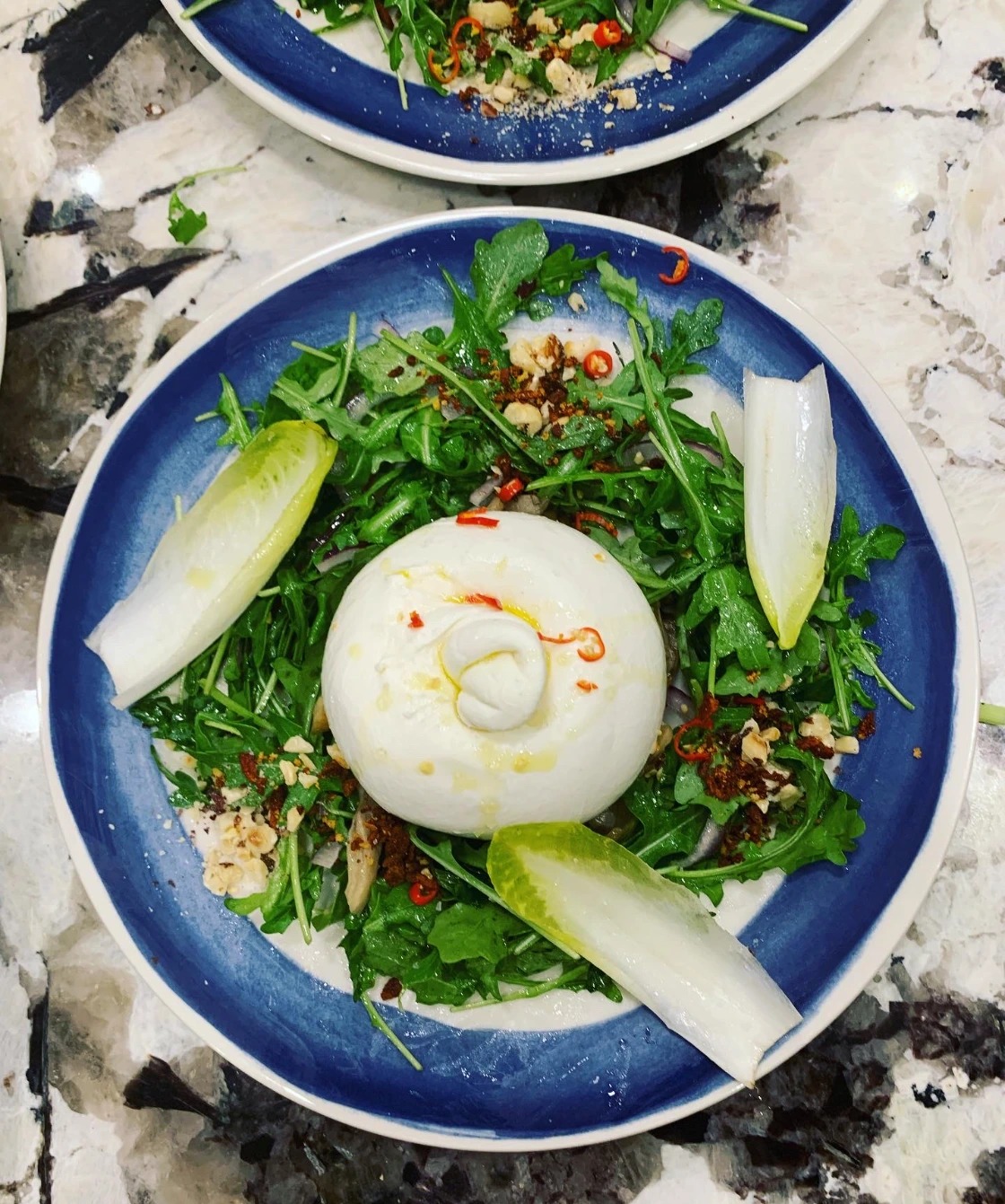 Mixed salad, burrata, calabrian chilies.JPG