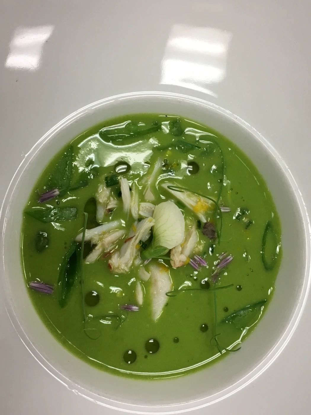 Pea veloute:crabsalad.jpeg