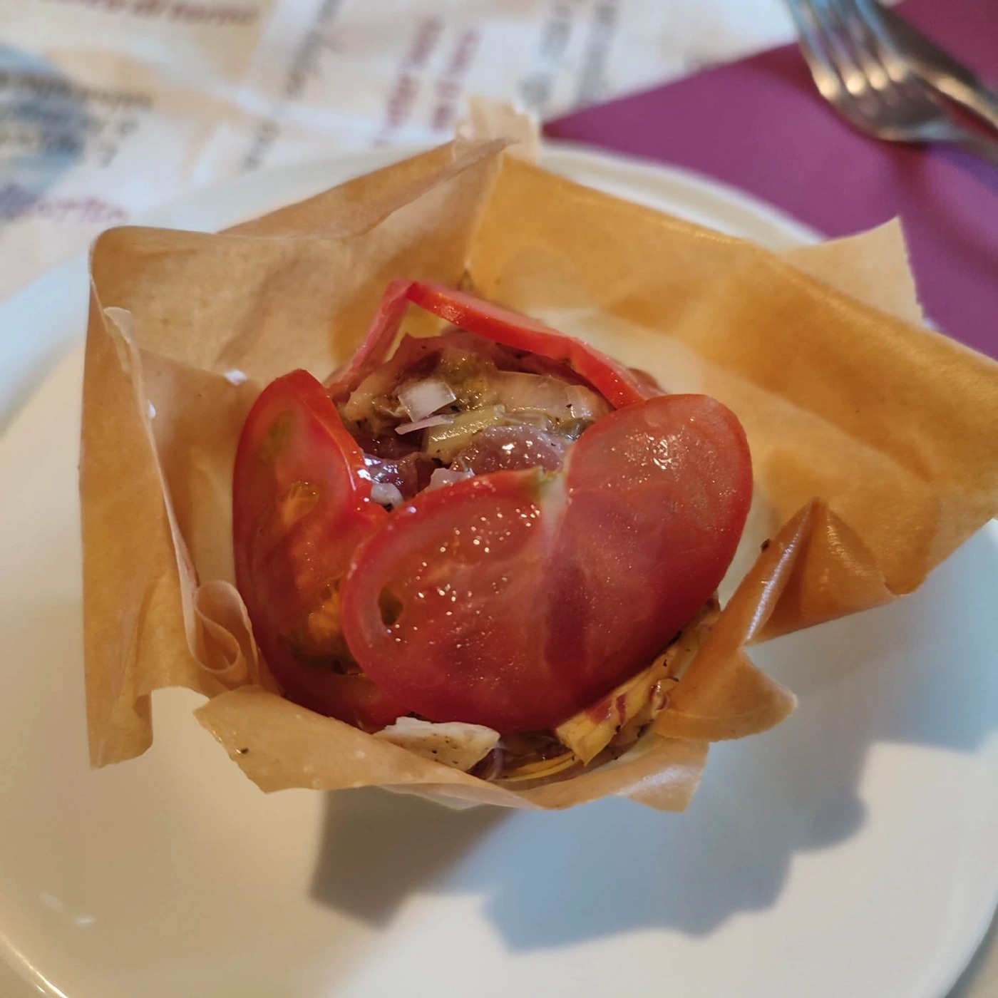 Insalata di carciofi e formaggio in cestino di fillo (Artichoke and cheese salad in fillo pastry basket).jpeg