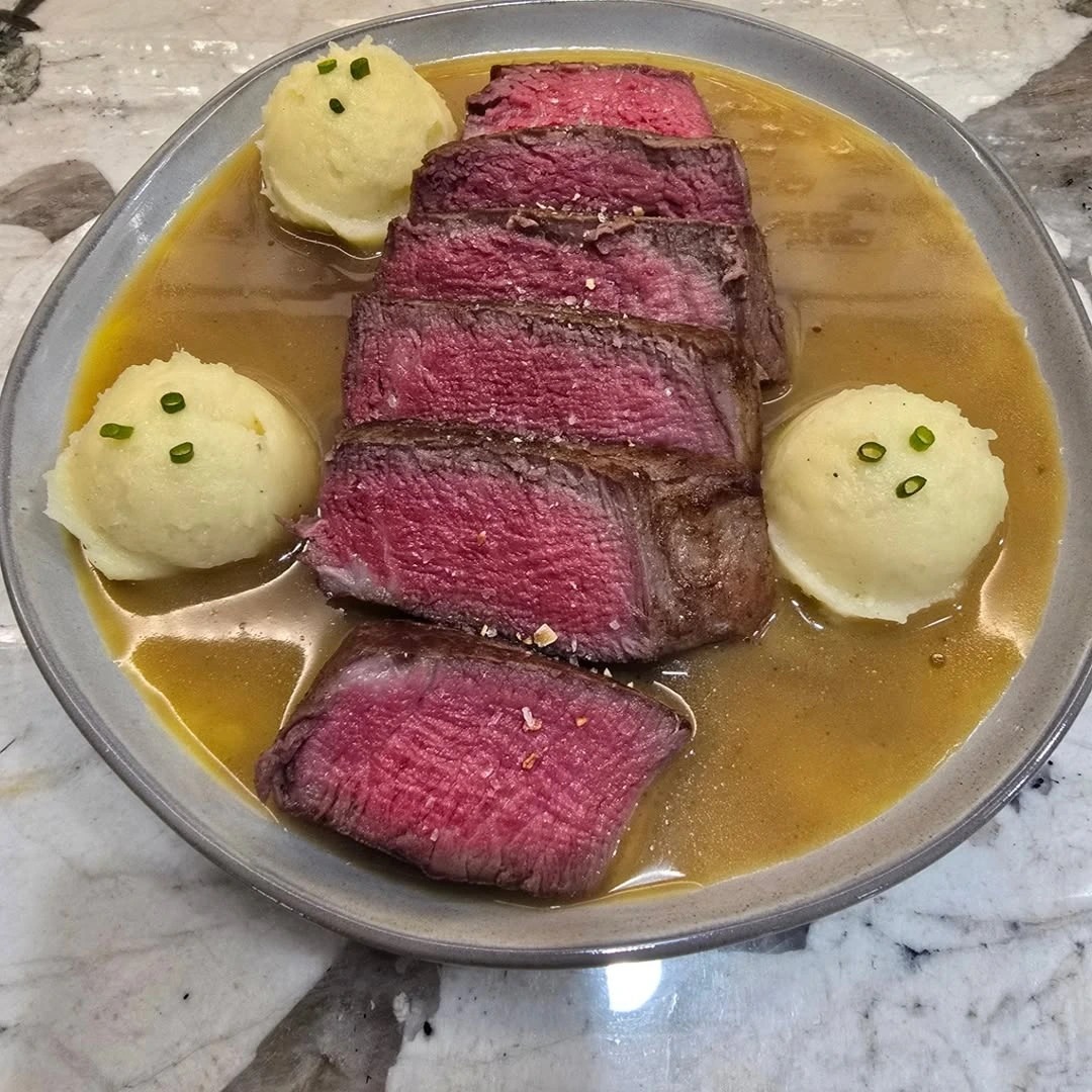Sous Vide Filet Mignon, White Cheddar Mash, Madeira Sauce, and Orange Vinaigrette.jpg Sous Vide Filet Mignon, White Cheddar Mash, Madeira Sauce, and Orange Vinaigrette.jpg