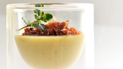 Hicken liver parfait with smoked bacon