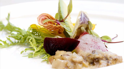 Beets with beef trotter vinaigrette