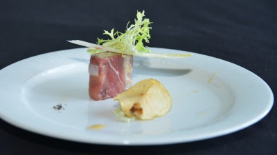 Smoked duck green apple