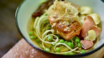 Salmon with Bonita Flakes Bowl