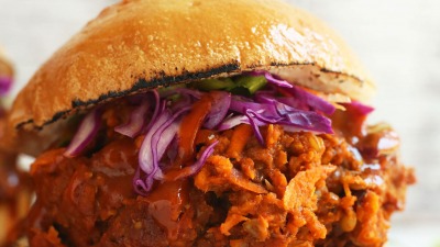THE BEST 30 minute Vegan Pulled Pork Sandwich Lentils carrots packed with protein vegan glutenfree lentils recipe BBQ plantbased