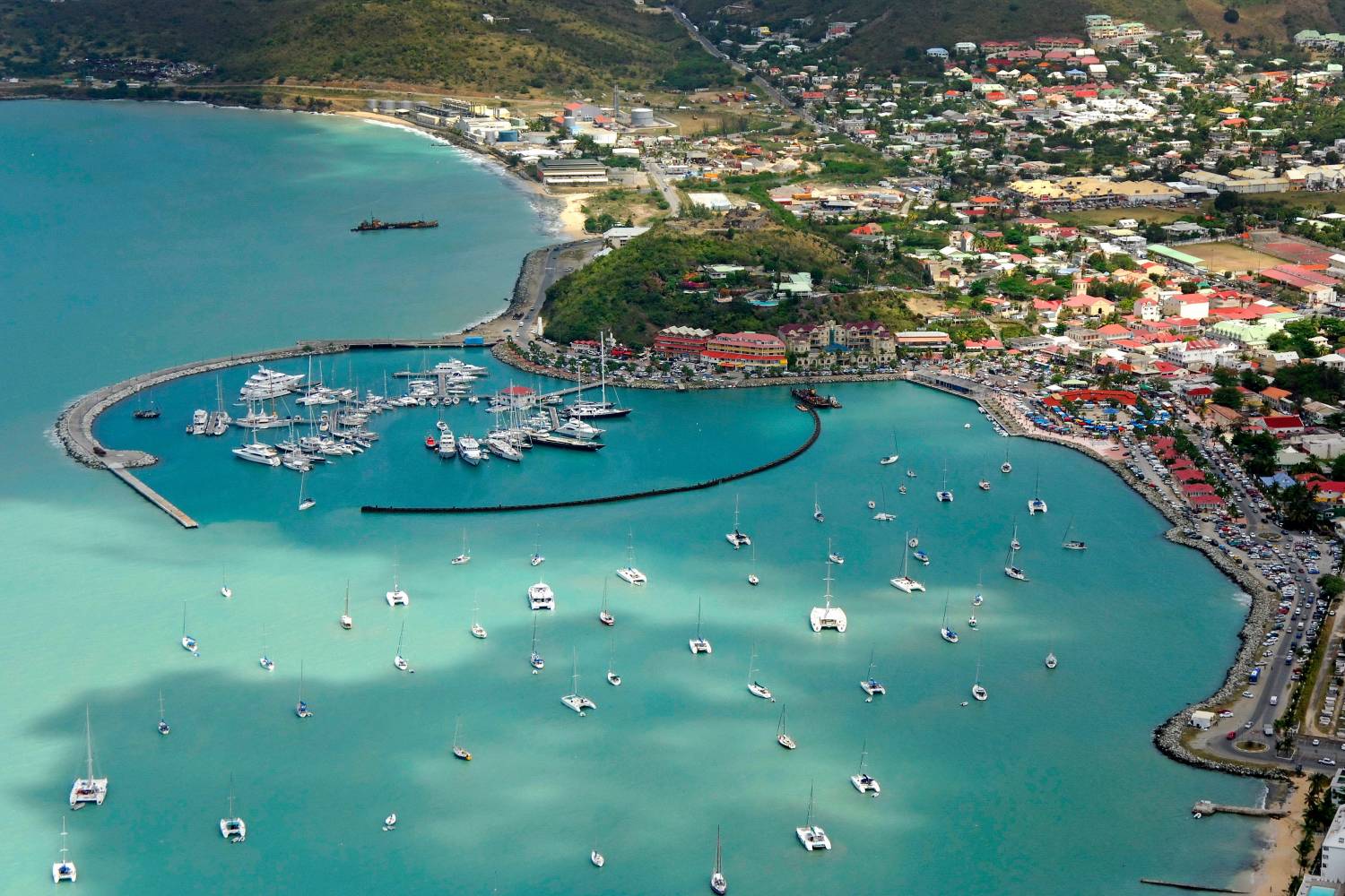 Areal view of Marigot Bay - Take a Chef