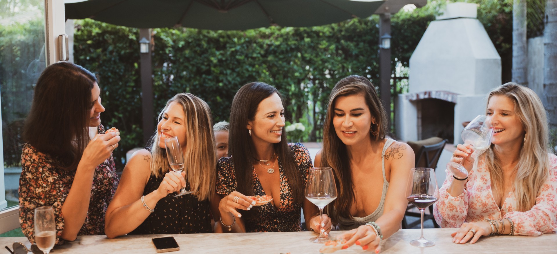 Girls enjoying a BBQ party with a private chef