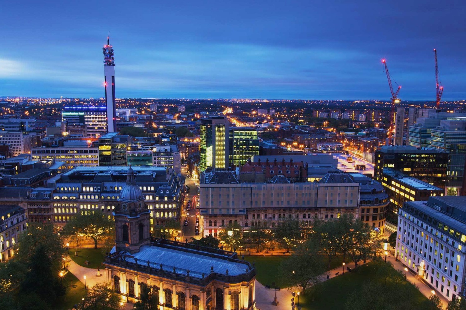 Birmingham city at night Private Chef in Birmingham header