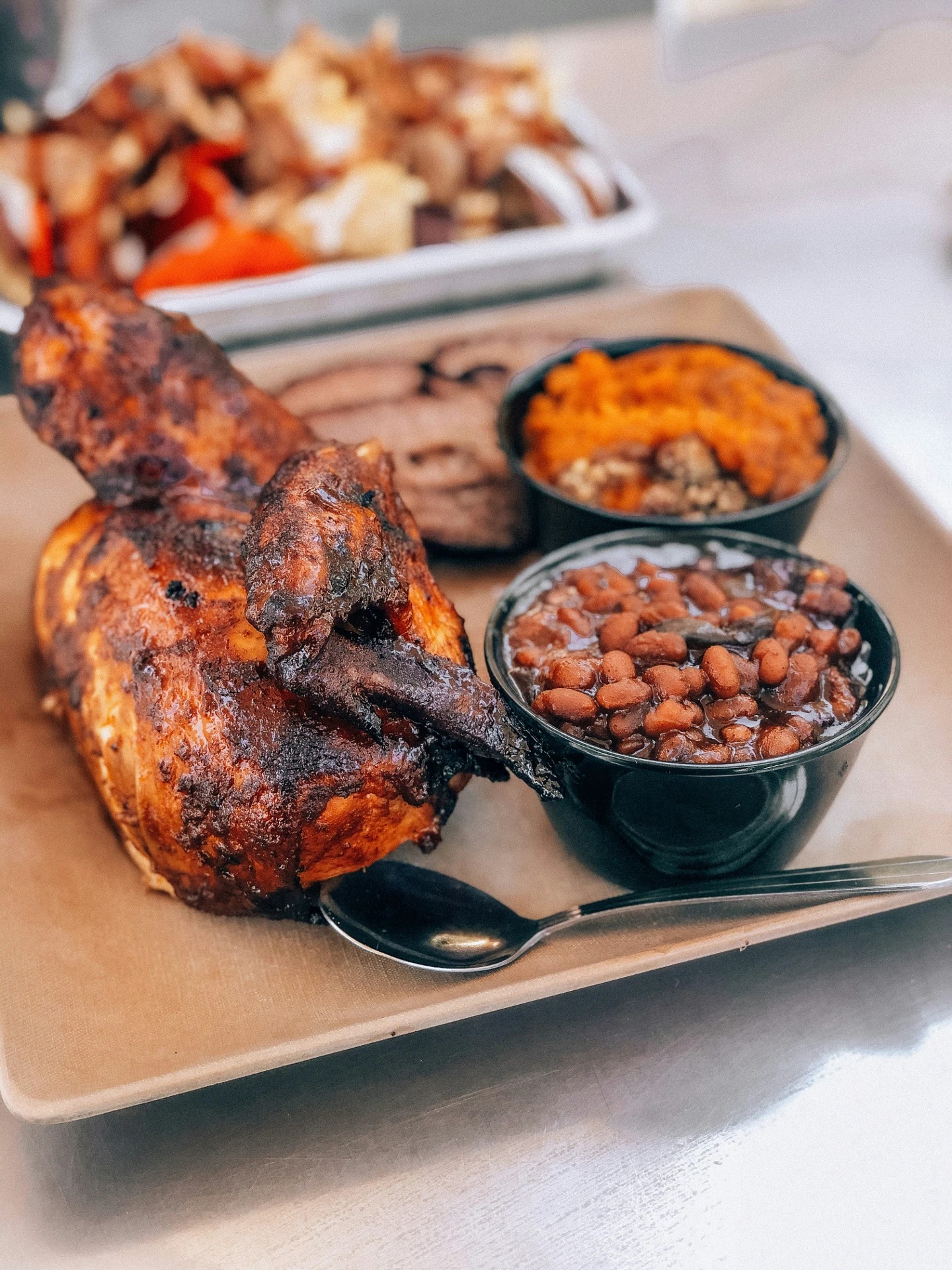 Smoky BBQ feast, cooked to perfection by a private chef.