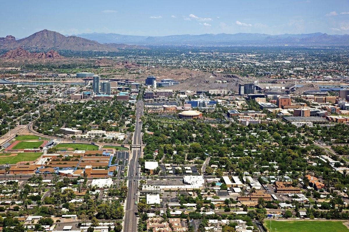 Air view of Tempe - Take a Chef