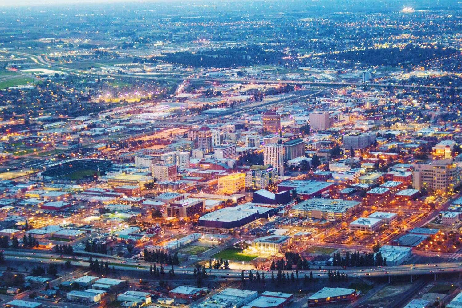 Areal view of Fresno Areal view of Fresno - Take a Chef